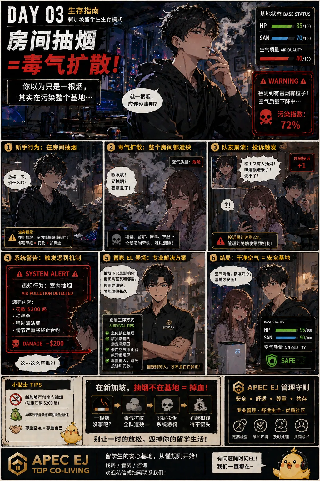 防坑攻略 房间抽烟